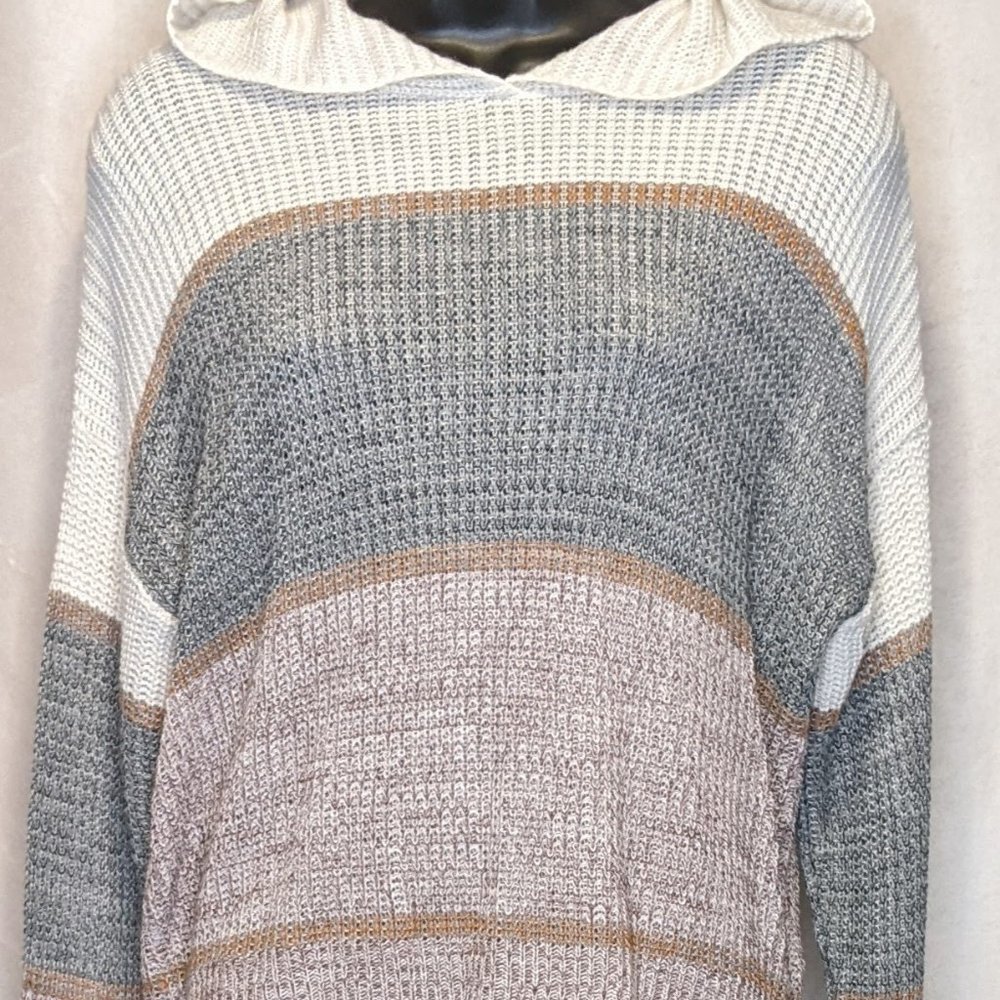 NWOT Medium Muted Striped Oversized Hoodie- Purchased from Earthbound